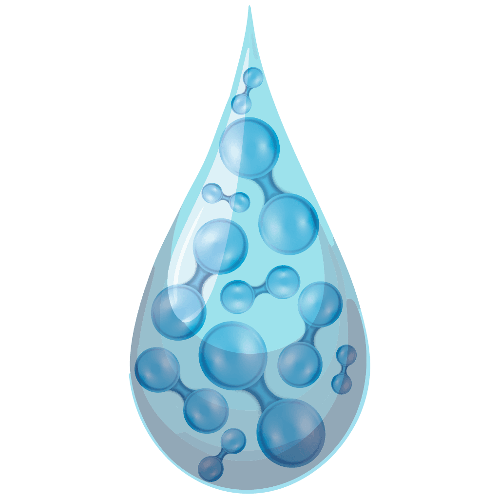 Vector art of a drop of liquid hydrogen