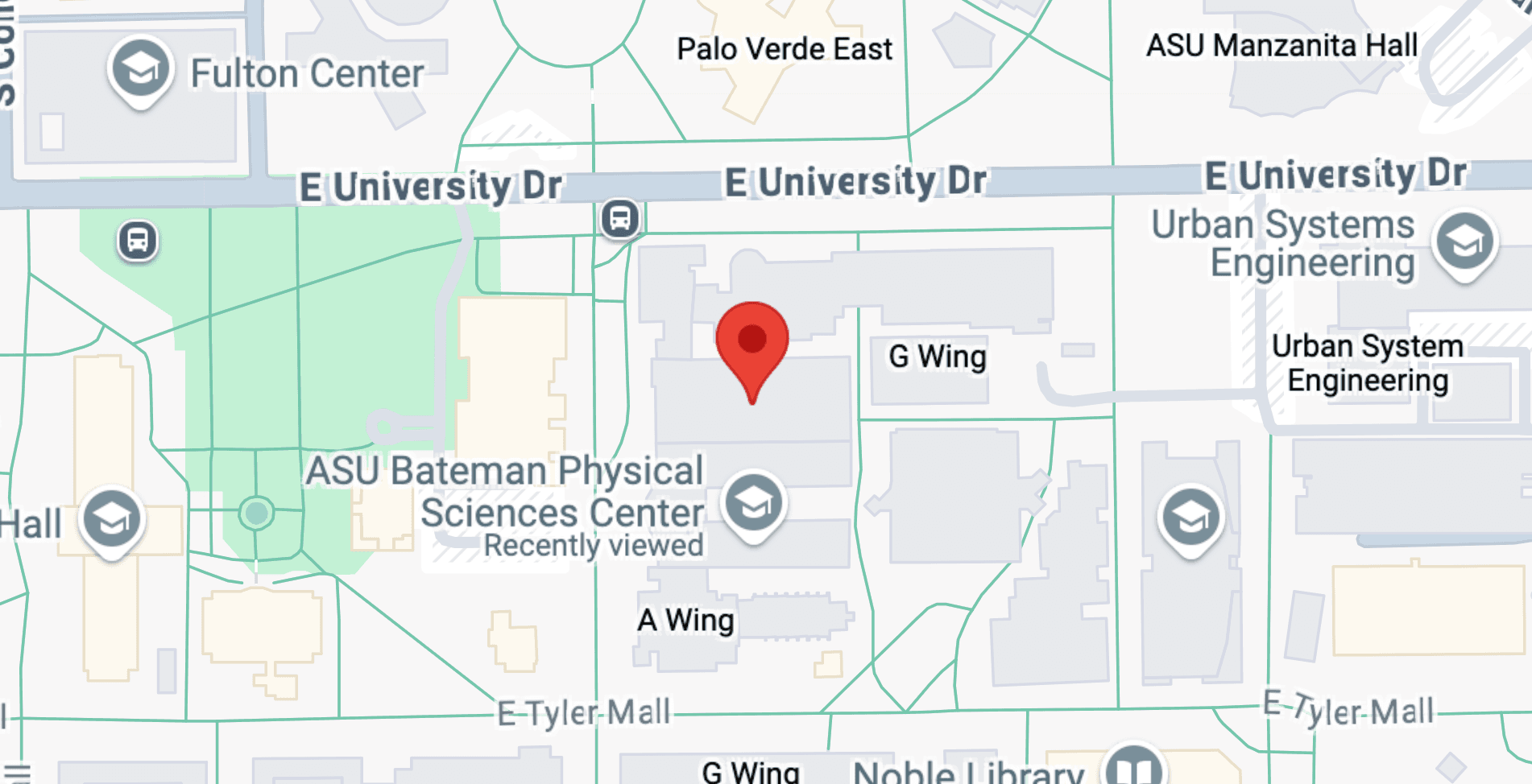 A map of Bateman C-Wing at Arizona State University